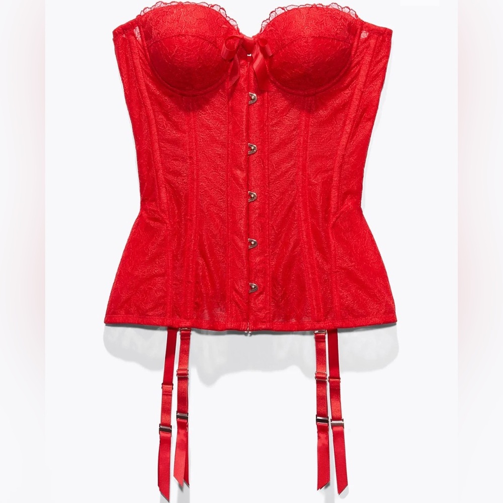 NWT Savage X Fenty Red Lace Corset